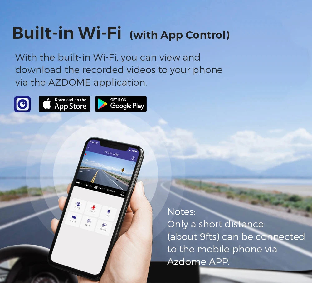 AZDOME Dash Cam M300S 4K 1080P Dual Dash Car Camera Built-in 5.8GHz WiFi GPS Car DVR 24H Parking Mode Night Vision Black Box