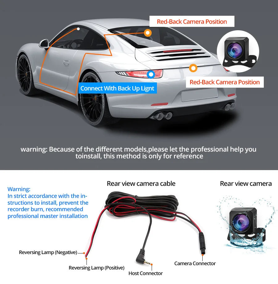 Mirror Camera for Car Touch Screen  Video Recorder Rearview mirror Dash Cam Front and Rear Camera Mirror DVR Black Box