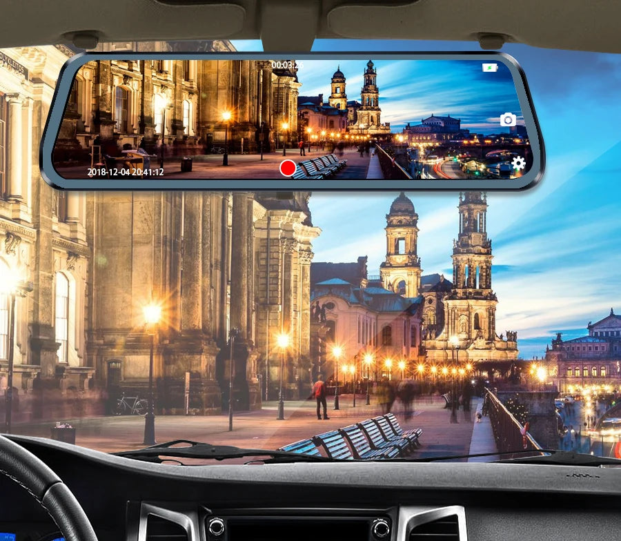 Mirror Camera for Car Touch Screen  Video Recorder Rearview mirror Dash Cam Front and Rear Camera Mirror DVR Black Box