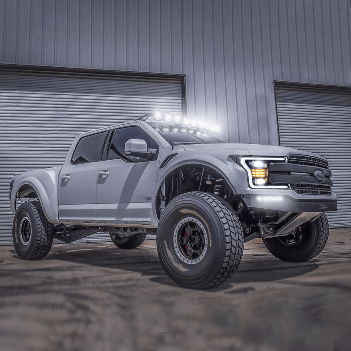 LED Headlight Assembly Dual Beam Projector Black For 2018-2020 Ford F150 13th Gen Facelifted