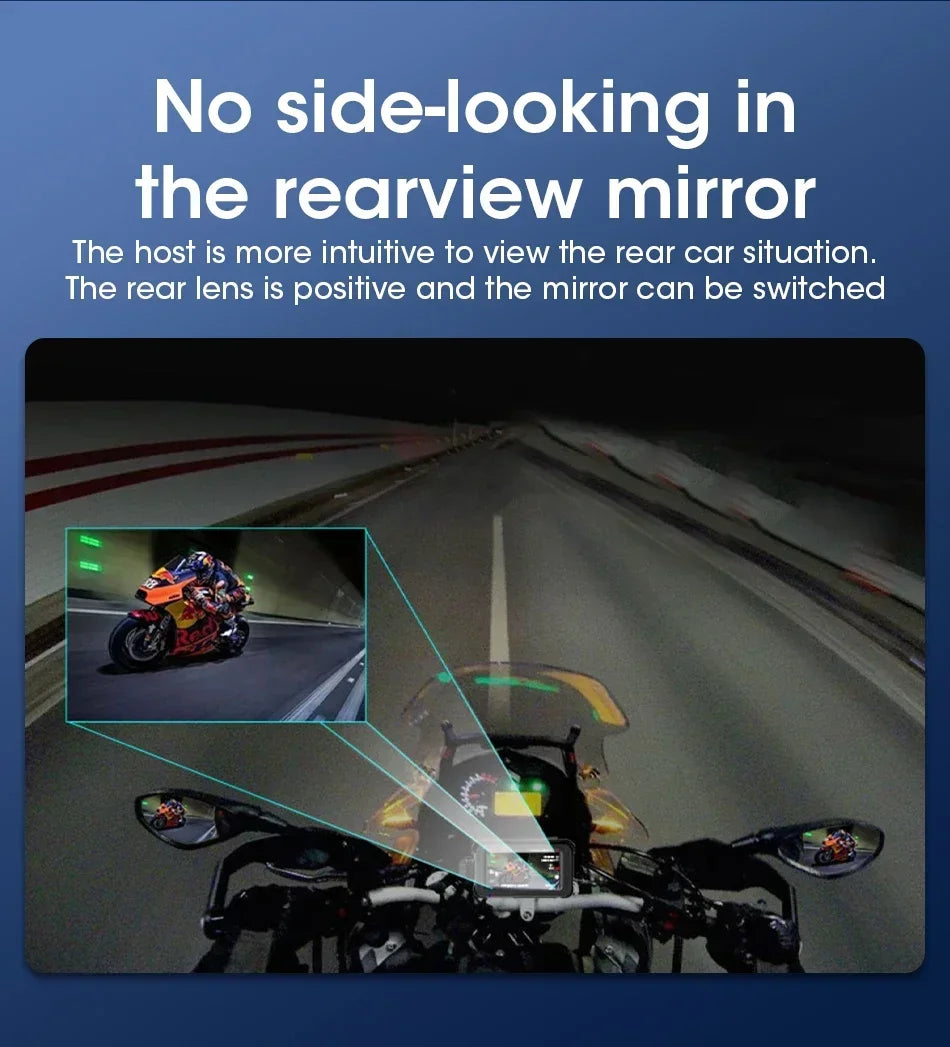 Develuck 5/6.86/7" Navigation Motorcycle Waterproof Carplay Display Screen Portable Motorcycle DVR Wireless Android Auto Monitor