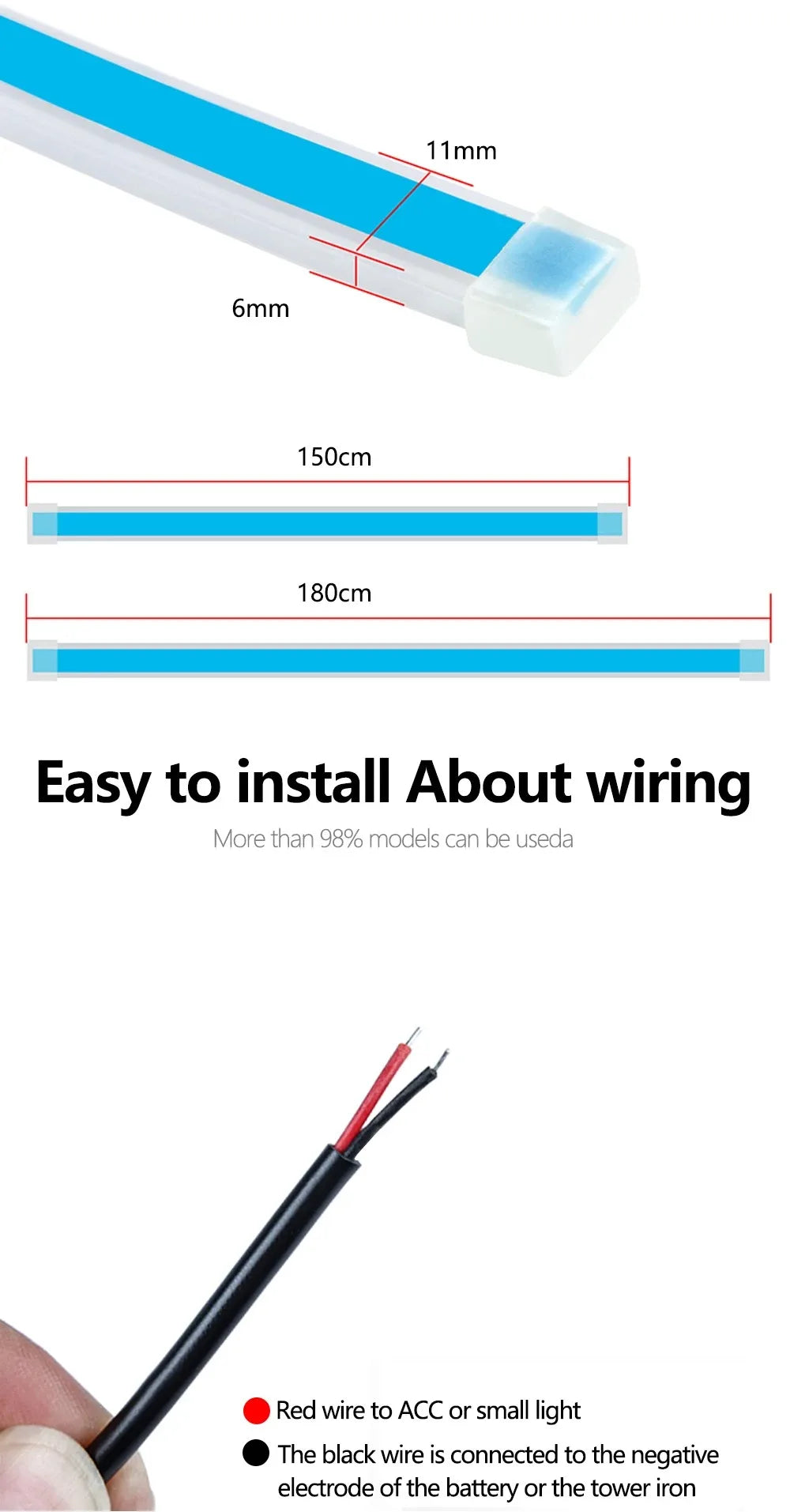 LED Daytime Running Light Scan Starting Car Hood Decorative Lights DRL Auto Engine Hood Guide Decorative Ambient Lamp 12V