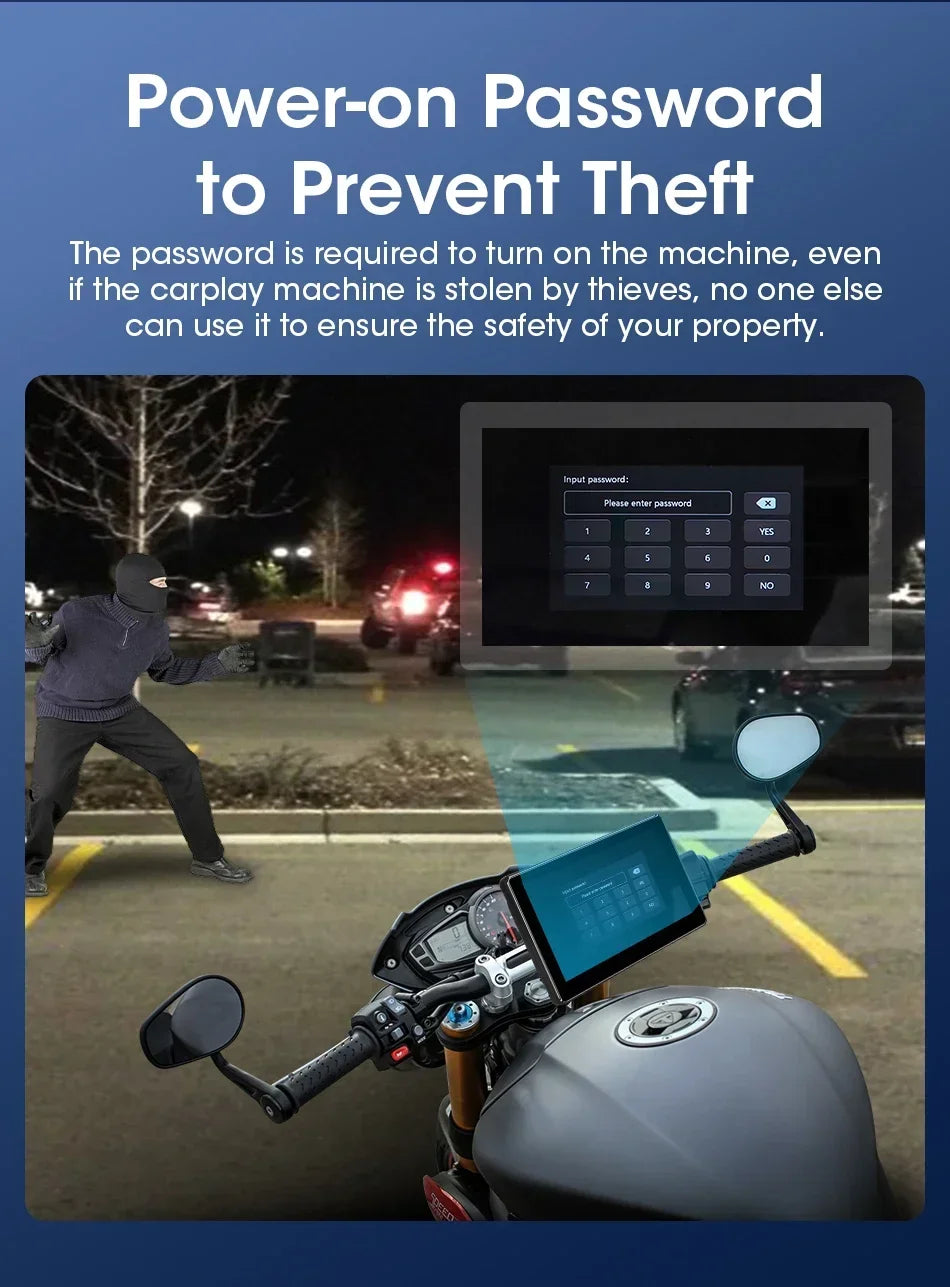 Develuck 5/6.86/7" Navigation Motorcycle Waterproof Carplay Display Screen Portable Motorcycle DVR Wireless Android Auto Monitor