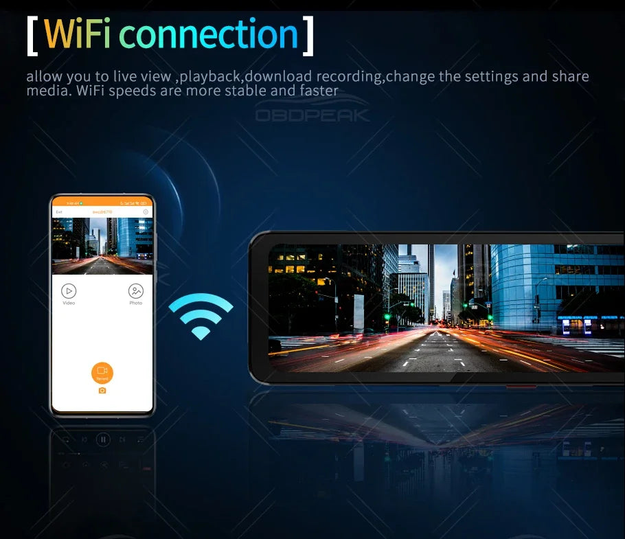 K4 11.26 Inch Carplay & Android Auto 4K 2160P Wifi Dash Cam Rearview Mirror Car DVR GPS Navigation Video Recorder Dual Lens