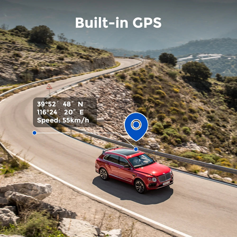 AZDOME Dash Cam M300S 4K 1080P Dual Dash Car Camera Built-in 5.8GHz WiFi GPS Car DVR 24H Parking Mode Night Vision Black Box