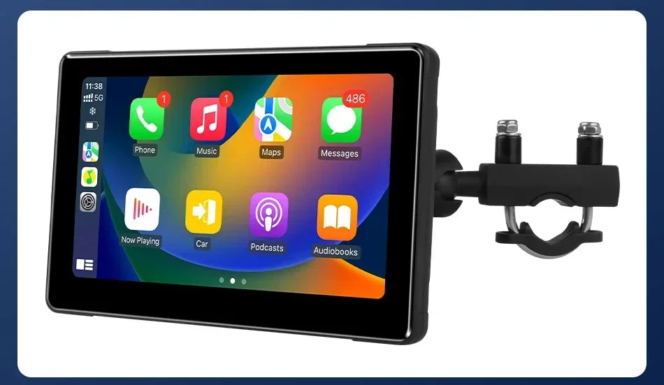 Develuck 5/6.86/7" Navigation Motorcycle Waterproof Carplay Display Screen Portable Motorcycle DVR Wireless Android Auto Monitor