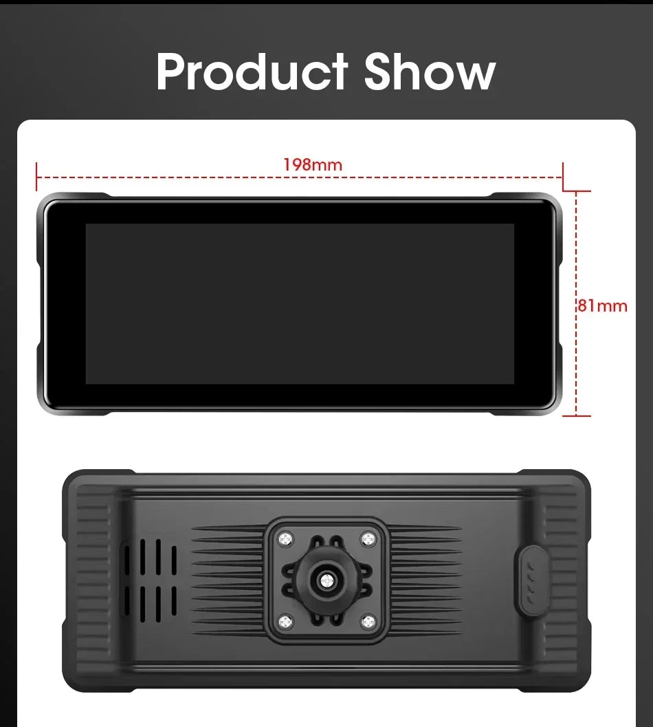 Develuck 5/6.86/7" Navigation Motorcycle Waterproof Carplay Display Screen Portable Motorcycle DVR Wireless Android Auto Monitor