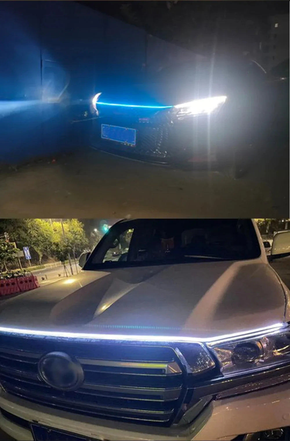 LED Daytime Running Light Scan Starting Car Hood Decorative Lights DRL Auto Engine Hood Guide Decorative Ambient Lamp 12V