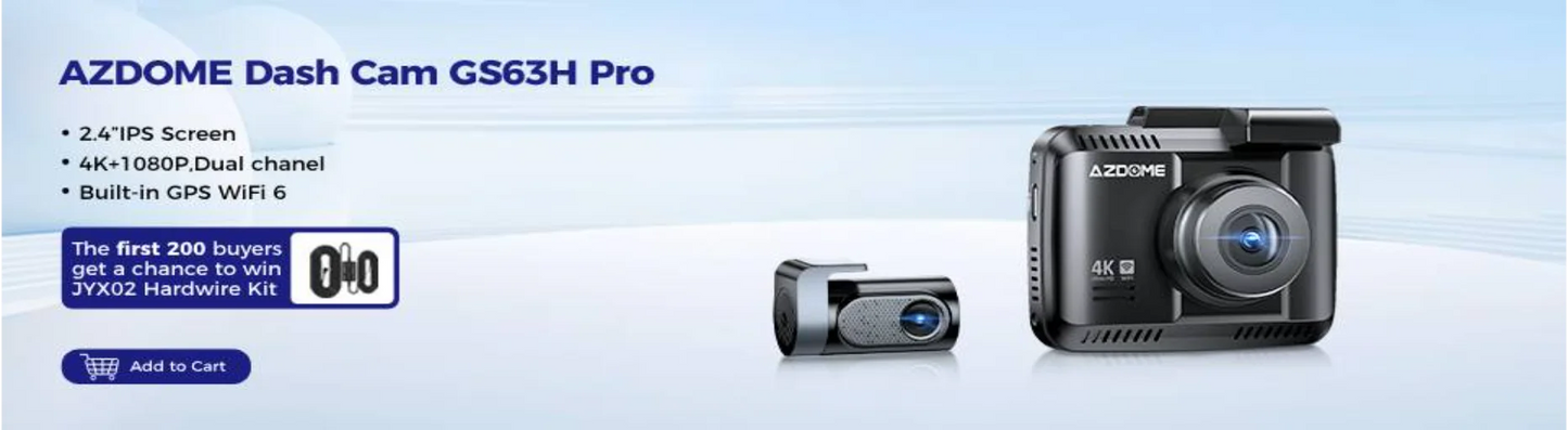 AZDOME Dash Cam M300S 4K 1080P Dual Dash Car Camera Built-in 5.8GHz WiFi GPS Car DVR 24H Parking Mode Night Vision Black Box