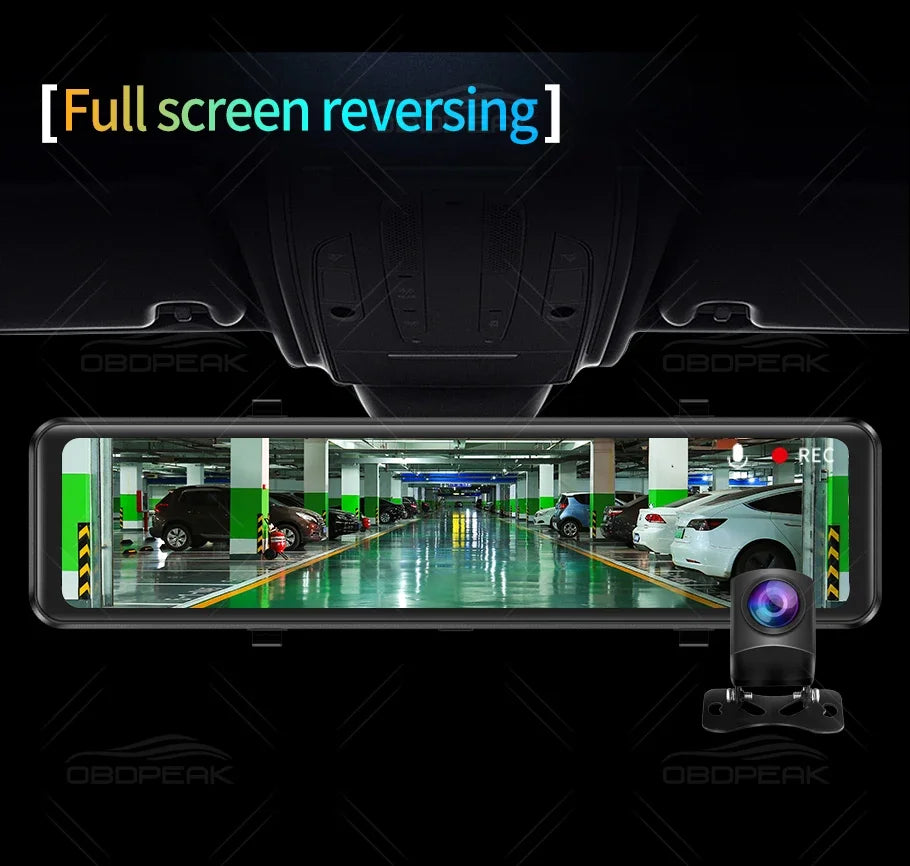 K4 11.26 Inch Carplay & Android Auto 4K 2160P Wifi Dash Cam Rearview Mirror Car DVR GPS Navigation Video Recorder Dual Lens