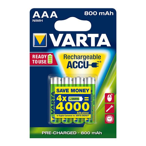 Rechargeable AAA battery VARTA Accu, 800 mAh, 4 pcs - SPEED LIGHT