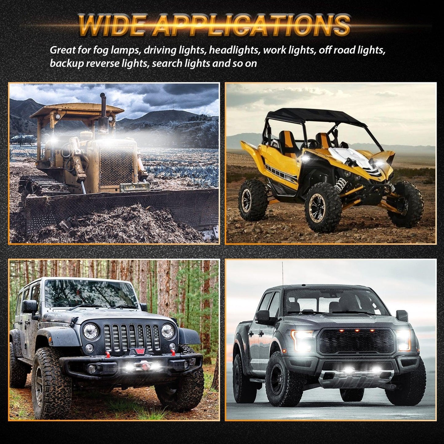 R4 Series 4 Inch 60W Lentille Corrugée 120° LED Pods