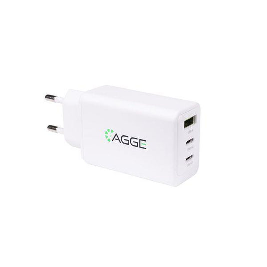 USB charger AGGE Triple Charger, 65W (2 x USB-C + USB-A) - SPEED LIGHT