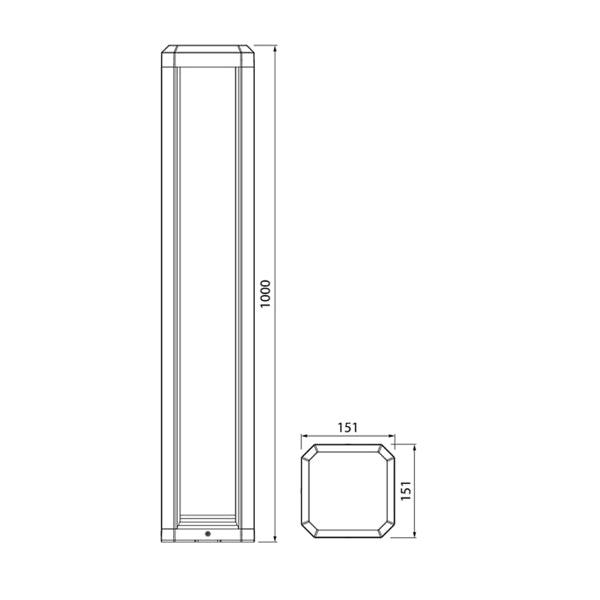 Bollard Airam Flen Bollard, 1100 lm - SPEED LIGHT
