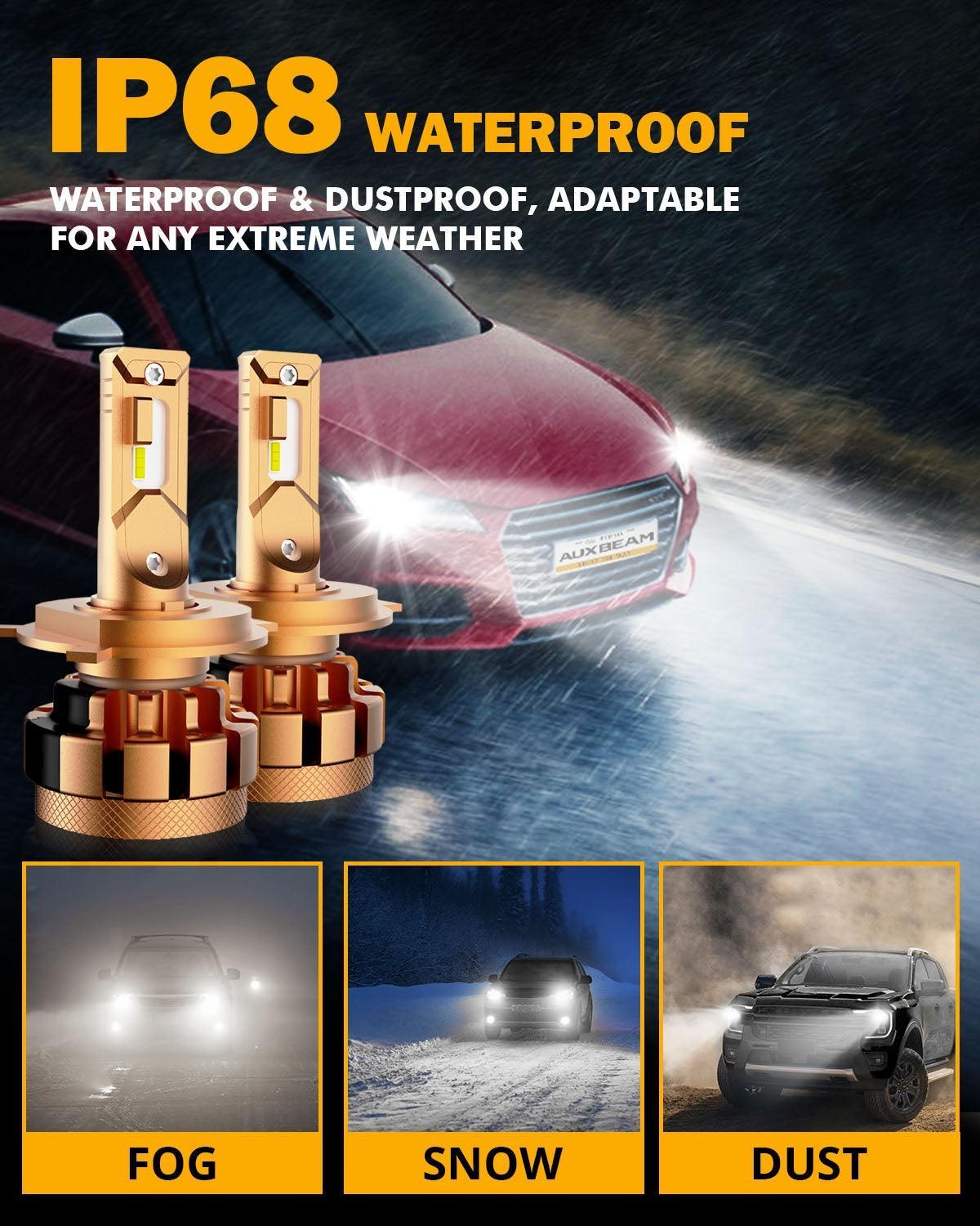 H4/9003 LED Headlight Bulbs 70W 18000LM F-16 Plus Series Brightest 6000K Cool White | 2 bulbs 