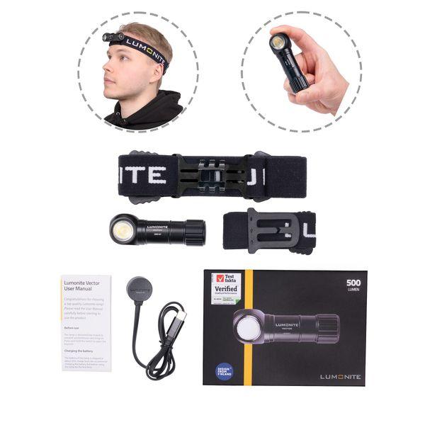 Headlamp LUMONITE Vector V2, 500 lm - SPEED LIGHT