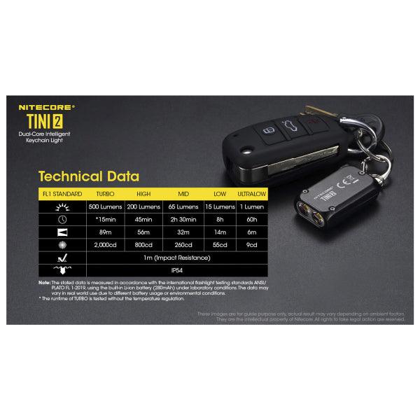 Keychain lamp Nitecore TINI2, 500 lm - SPEED LIGHT