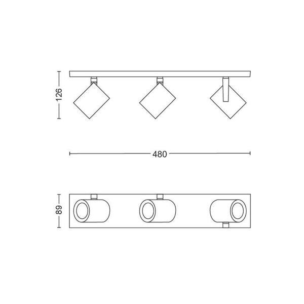 Ceiling lamp Philips Hue Argenta Triple, GU10 - SPEED LIGHT