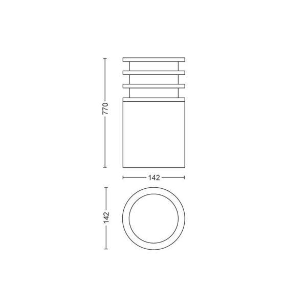 Bollard Philips Hue Lucca Long 9W, E27 - SPEED LIGHT