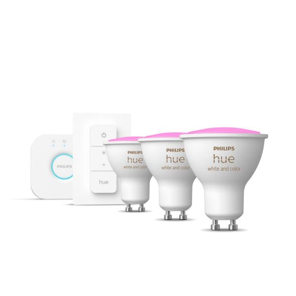 LED lamp package Philips Hue WCA, GU10, 2000-6500K, 3 pcs + Bridge + Switch - SPEED LIGHT