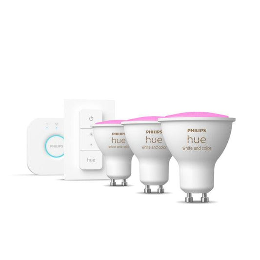 LED lamp package Philips Hue WCA, GU10, 2000-6500K, 3 pcs + Bridge + Switch - SPEED LIGHT