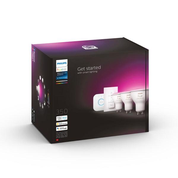 LED lamp package Philips Hue WCA, GU10, 2000-6500K, 3 pcs + Bridge + Switch - SPEED LIGHT