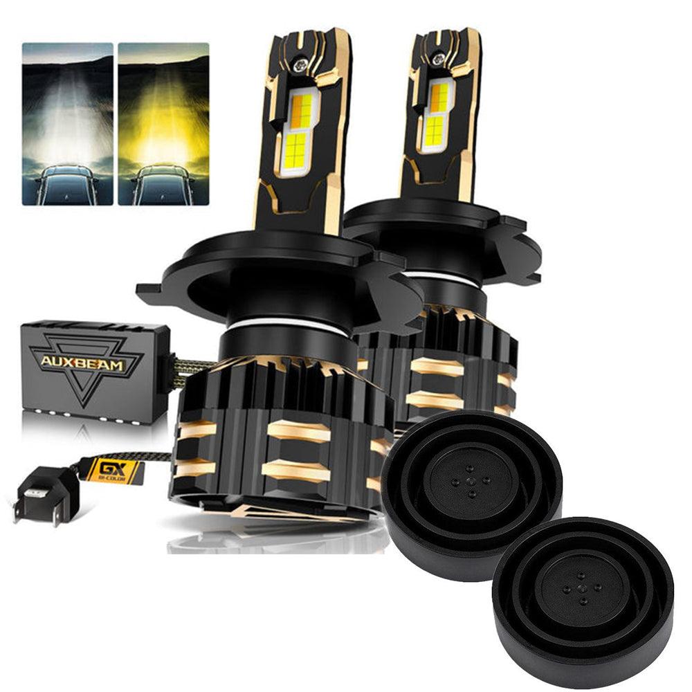 Bombillas LED H4 para faros delanteros 110W 25000LM Serie bicolor GX Alta potencia y brillo Conmutación de doble color | 2 bombillas